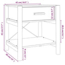 sengeborde 2 stk. 42x38x45 cm konstrueret træ sort