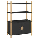 højskab 80x40x121 cm konstrueret træ sort