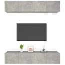 tv-skabe 4 stk. 80x30x30 cm konstrueret træ betongrå