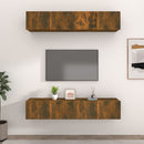 tv-skabe 4 stk. 80x30x30 cm konstrueret træ røget egetræ