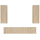 tv-skabssæt 4 dele konstrueret træ sonoma-eg