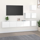 væghængt tv-bord 37x37x72 cm konstrueret træ hvid