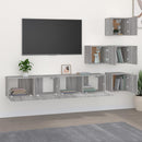 væghængt tv-bord 37x37x72 cm konstrueret træ grå sonoma-eg