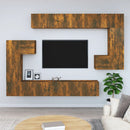 væghængt tv-bord 37x37x72 cm konstrueret træ røget egetræ
