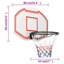 basketballkurv med plade 90x60x2 cm polyethylen hvid