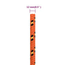 tovværk til båd 12 mm 50 m polypropylen orange