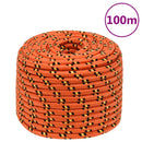 tovværk til båd 14mm 100 m polypropylen orange
