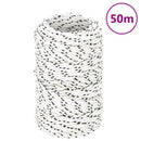 flettet tovværk 2 mm x 50 m polyester hvid