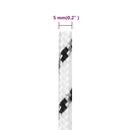flettet tovværk 5 mm x 25 m polyester hvid