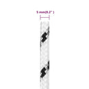 flettet tovværk 5 mm x 250 m polyester hvid