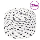 flettet tovværk 6 mm x 25 m polyester hvid