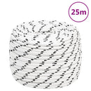 flettet tovværk 12 mm x 25 m polyester hvid