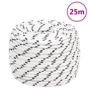 flettet tovværk 14 mm x 25 m polyester hvid