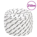 flettet tovværk 14 mm x 250 m polyester hvid