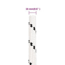 flettet tovværk 16 mm x 25 m polyester hvid