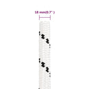 flettet tovværk 18 mm x 25 m polyester hvid