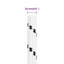 arbejdsreb 20 mm 25 m polyester hvid