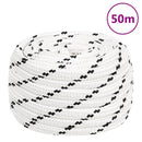 flettet tovværk 20 mm x 50 m polyester hvid