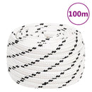 flettet tovværk 20 mm x 100 m polyester hvid