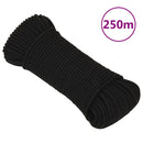 arbejdsreb 3 mm 250 m polyester sort