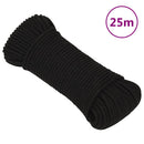arbejdsreb 4 mm 25 m polyester sort