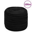 arbejdsreb 10 mm 100 m polyester sort