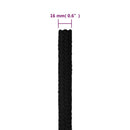 arbejdsreb 16 mm 50 m polyester sort