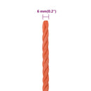 arbejdsreb 6 mm 100 m polypropylen orange
