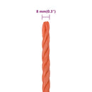 arbejdsreb 8 mm 250 m polypropylen orange