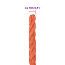 arbejdsreb 10 mm 25 m polypropylen orange