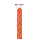arbejdsreb 12 mm 25 m polypropylen orange