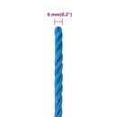 arbejdsreb 6 mm 250 m polypropylen blå