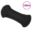 arbejdsreb 3 mm 100 m polypropylen sort
