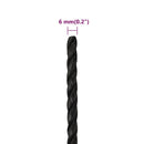 arbejdsreb 6 mm 250 m polypropylen sort