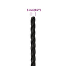 arbejdsreb 6 mm 500 m polypropylen sort