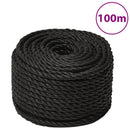 arbejdsreb 10 mm 100 m polypropylen sort