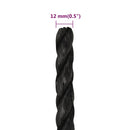 arbejdsreb 12 mm 25 m polypropylen sort