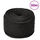 arbejdsreb 12 mm 50 m polypropylen sort