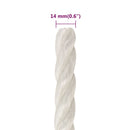 arbejdsreb 14 mm 25 m polypropylen hvid