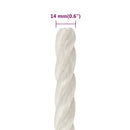 arbejdsreb 14 mm 250 m polypropylen hvid