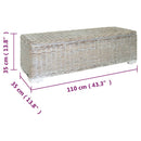 opbevaringsboks 110 cm naturlig kubu-rattan massivt mahogni hvid