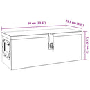 opbevaringskasse 60x23,5x23 cm aluminium sort