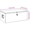 opbevaringskasse 90x47x33,5 cm aluminium sort