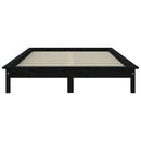 sengeramme 120x200 cm massivt fyrretræ sort