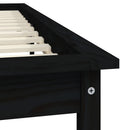 sengeramme 120x200 cm massivt fyrretræ sort