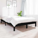 sengeramme 120x200 cm massivt fyrretræ sort