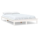 sengeramme 140x200 cm massivt fyrretræ hvid