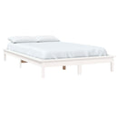 sengeramme 140x200 cm massivt fyrretræ hvid