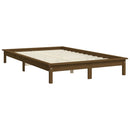 sengeramme 160x200 cm massivt fyrretræ gyldenbrun