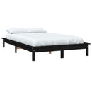 sengeramme 160x200 cm massivt fyrretræ sort